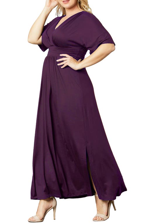 Kiyonna Vienna Maxi Dress In Plum Passion