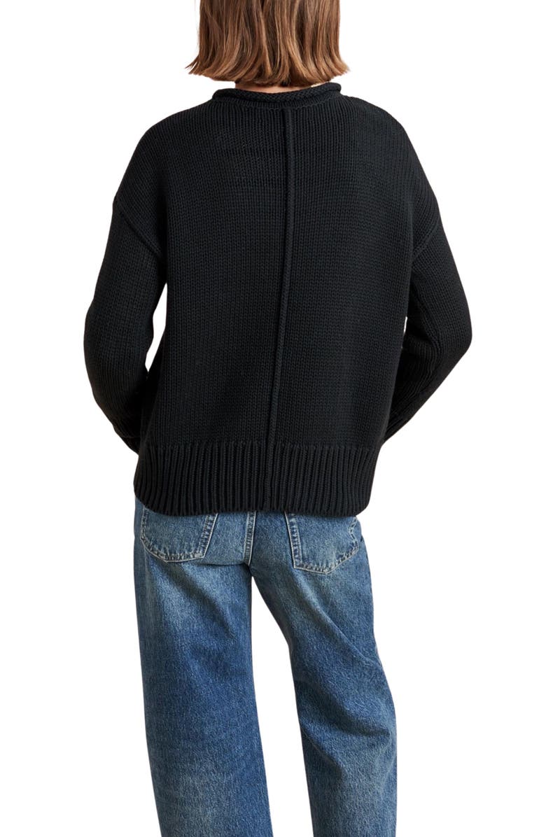 La Ligne Solid Marina Sweater, Alternate, color, Black
