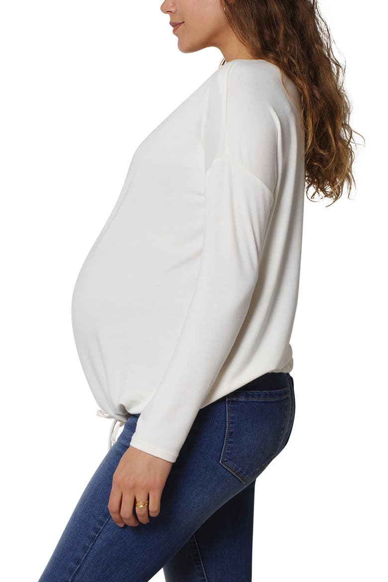 Ingrid & Isabel® Drape Maternity Pullover, Alternate, color, WHISPER WHITE