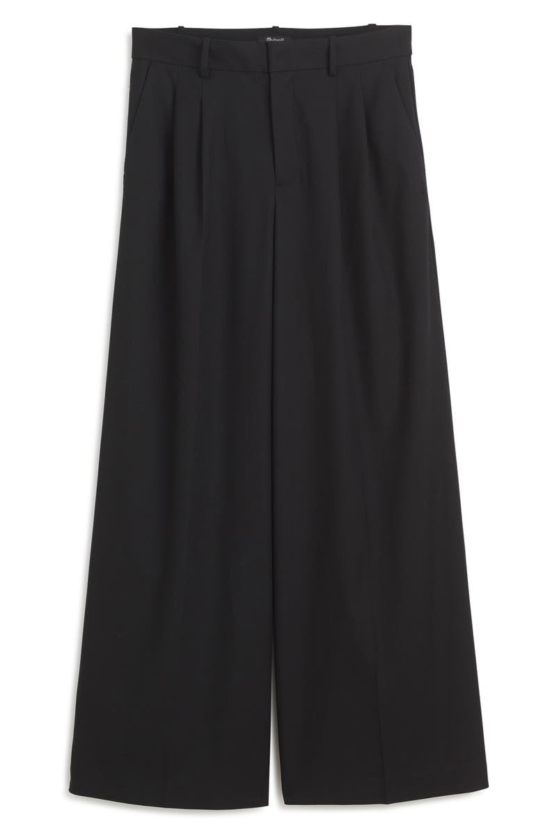 Madewell The Harlow Superwide Leg Twill Pants, Alternate, color, Black