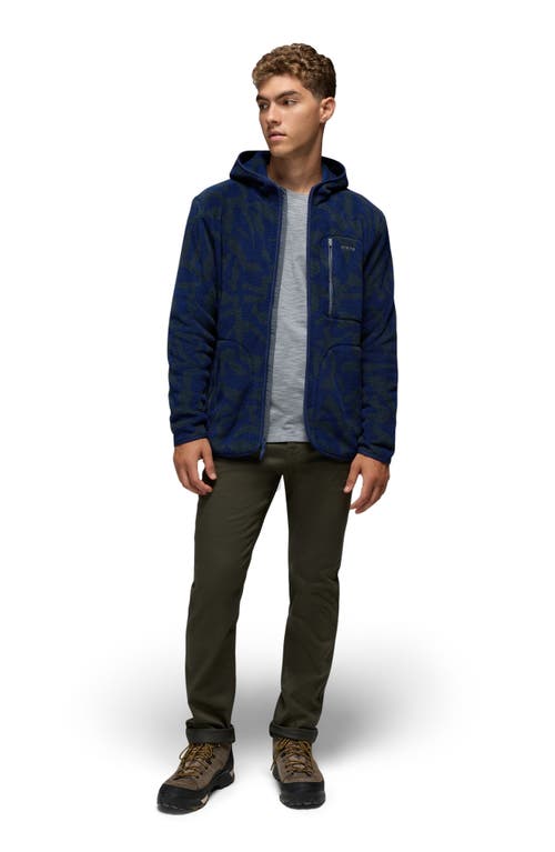 Prana Tuff Fluff Fleece Full Zip Hoodie In Blue