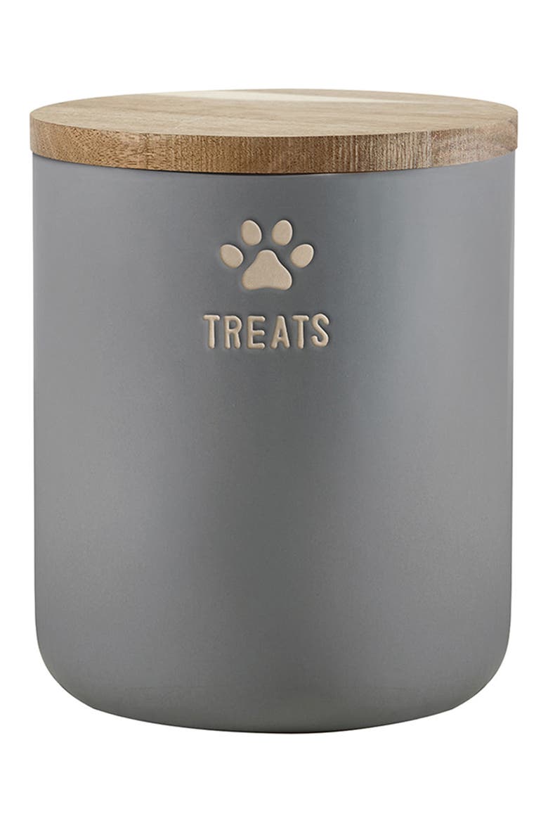 Paw Print Treats Pet Canister, Main, color, GREY