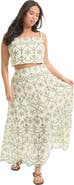 June + Vie Eyelet Scalloped Hem Maxi Skirt