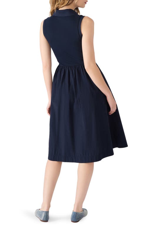 Steve Madden Auden Mixed Media Sleeveless Dress In Blue