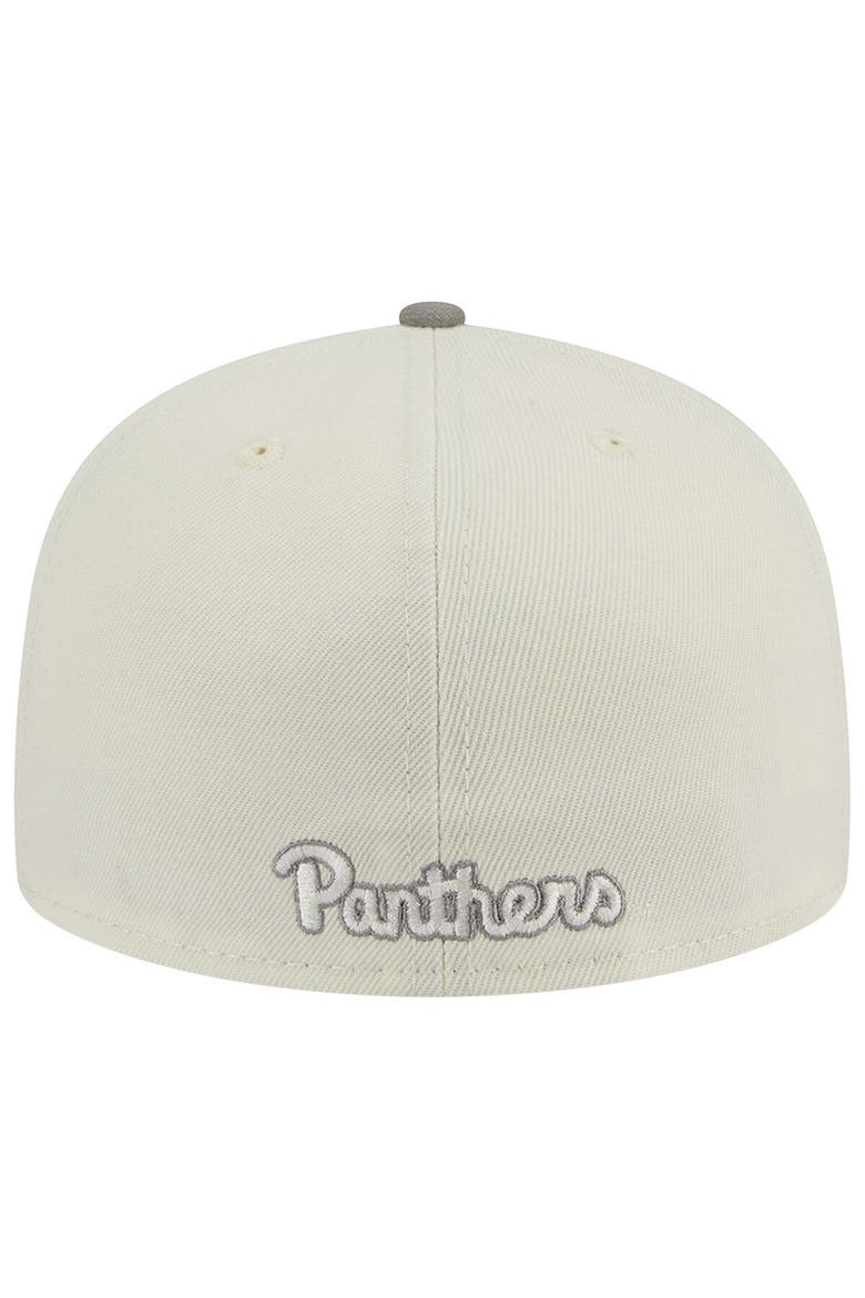 Men's New Era Stone/Gray Pitt Panthers Chrome & Concrete 59FIFTY Fitted Hat, Alternate, color, Cream