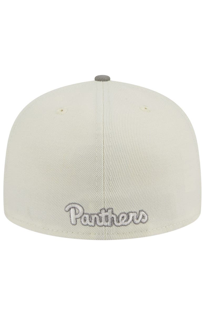 New Era Men's New Era Stone/Gray Pitt Panthers Chrome & Concrete 59FIFTY Fitted Hat, Alternate, color, Cream