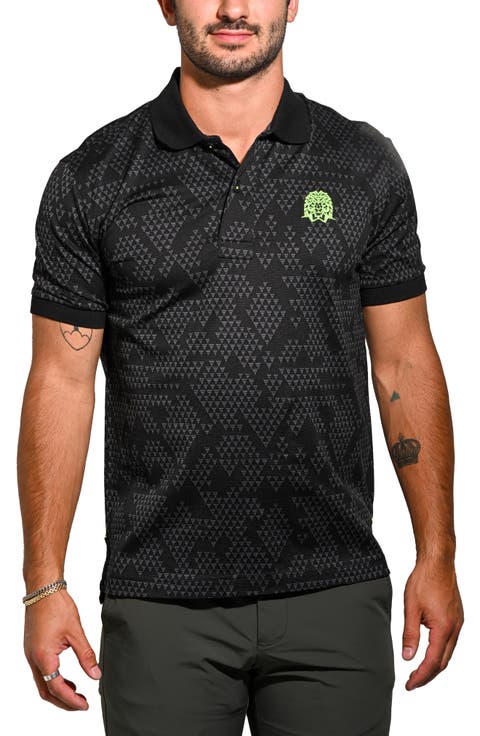 に*様 H COTTON NYLON CORD POLO COLLAER KNI LabourUnionJacquard_Color_Stri