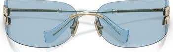 75mm Oversize Rectangular Wrap Sunglasses