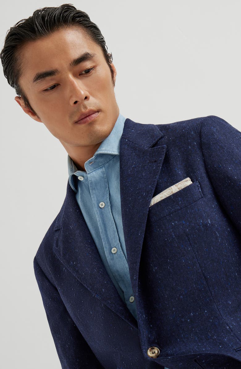 Brunello Cucinelli Grisaille Cavallo blazer, Alternate, color, Sapphire