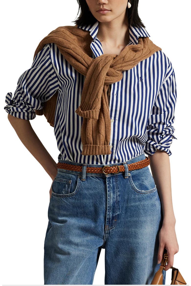 トップス everyone relax-fit button-down stripe L Stripe Relaxed Fit Cotton Button-Up Shirt (Women) | Nordstrom