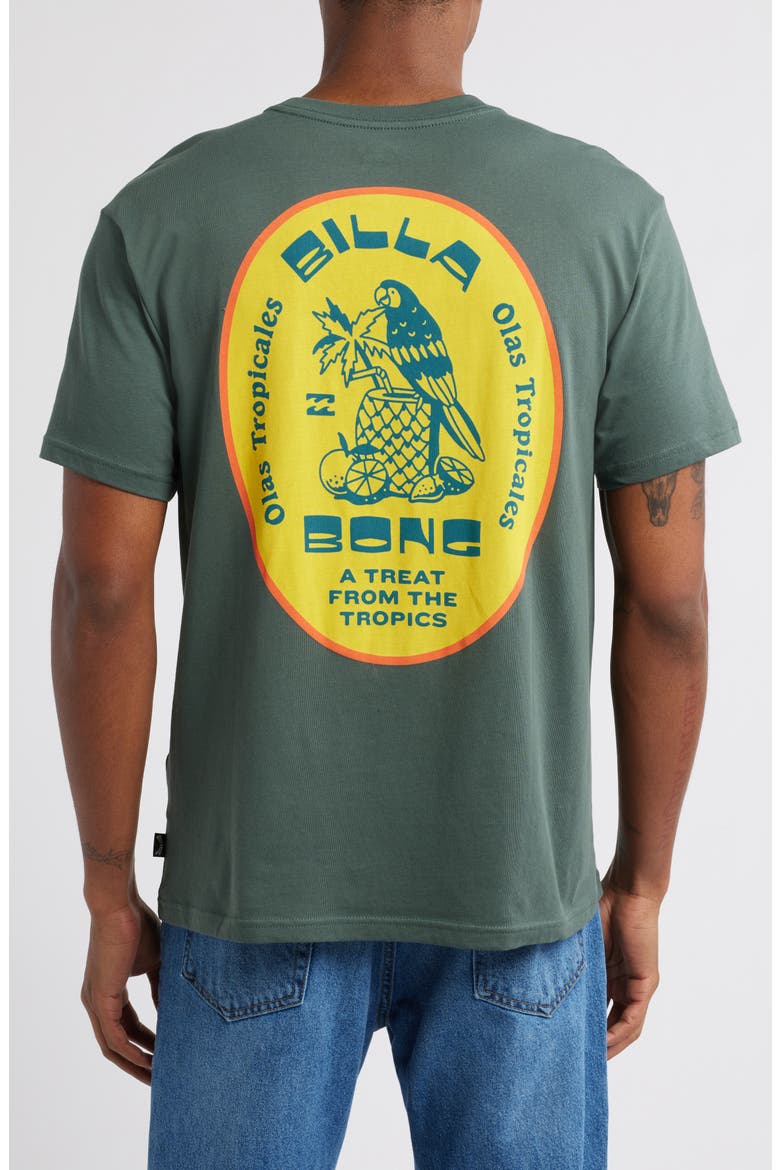 Tropicals Pocket Graphic T-Shirt, Alternate, color, SLATE GREEN