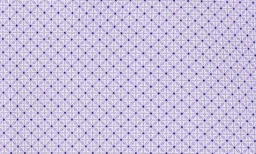 David Donahue Trim Fit Purple Geometric Print Cotton Dress Shirt In Purple