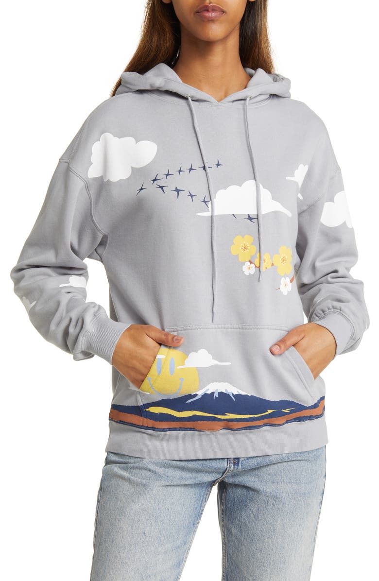 CONEY ISLAND PICNIC Mt. Smile Graphic Fleece Hoodie, Main, color,