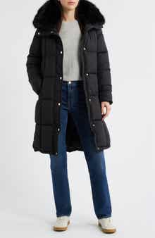 Michael Kors Faux Fur Trim Hooded Puffer Coat