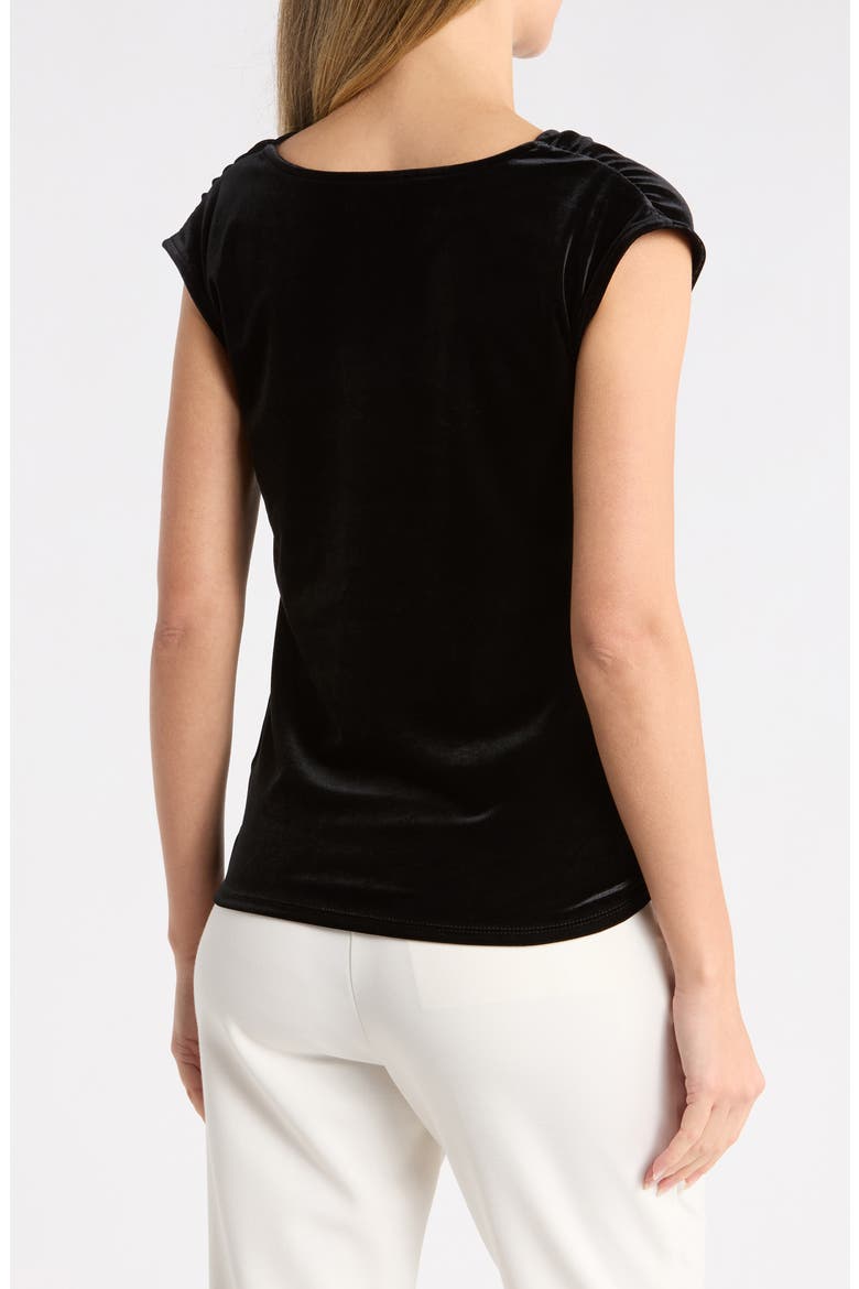 Velvet Cowl Neck Top, Alternate, color, BLACK