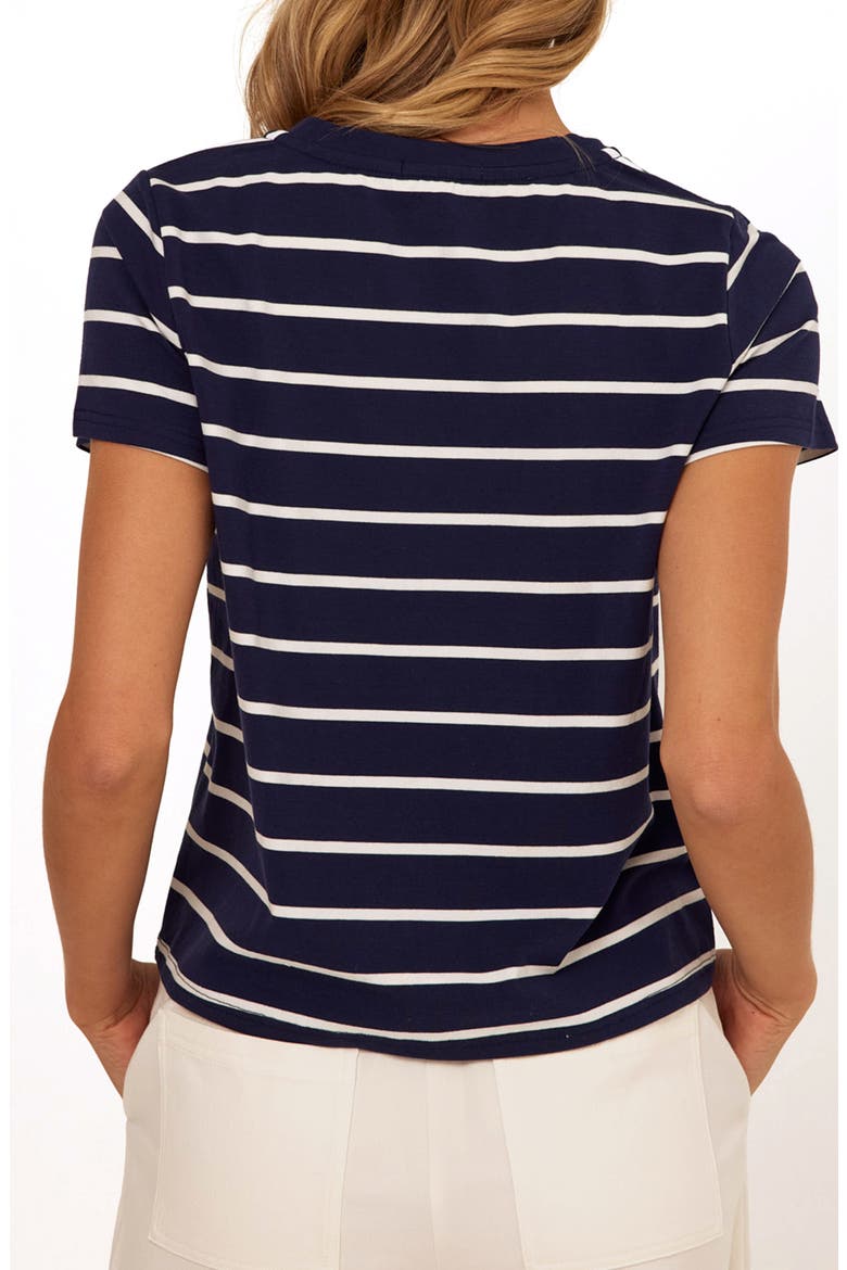 Maxine Stripe V-Neck Top, Alternate, color, STARGAZER/ WHITE