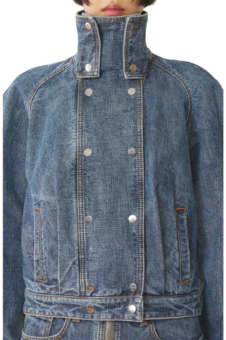 Blue Short Denim Jacket, Alternate, color, Blue