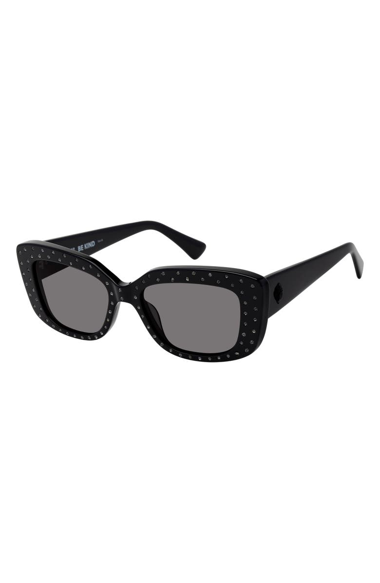 Kurt Geiger London 52mm Rectangular Sunglasses, Alternate, color, Size-Black/ Smoke