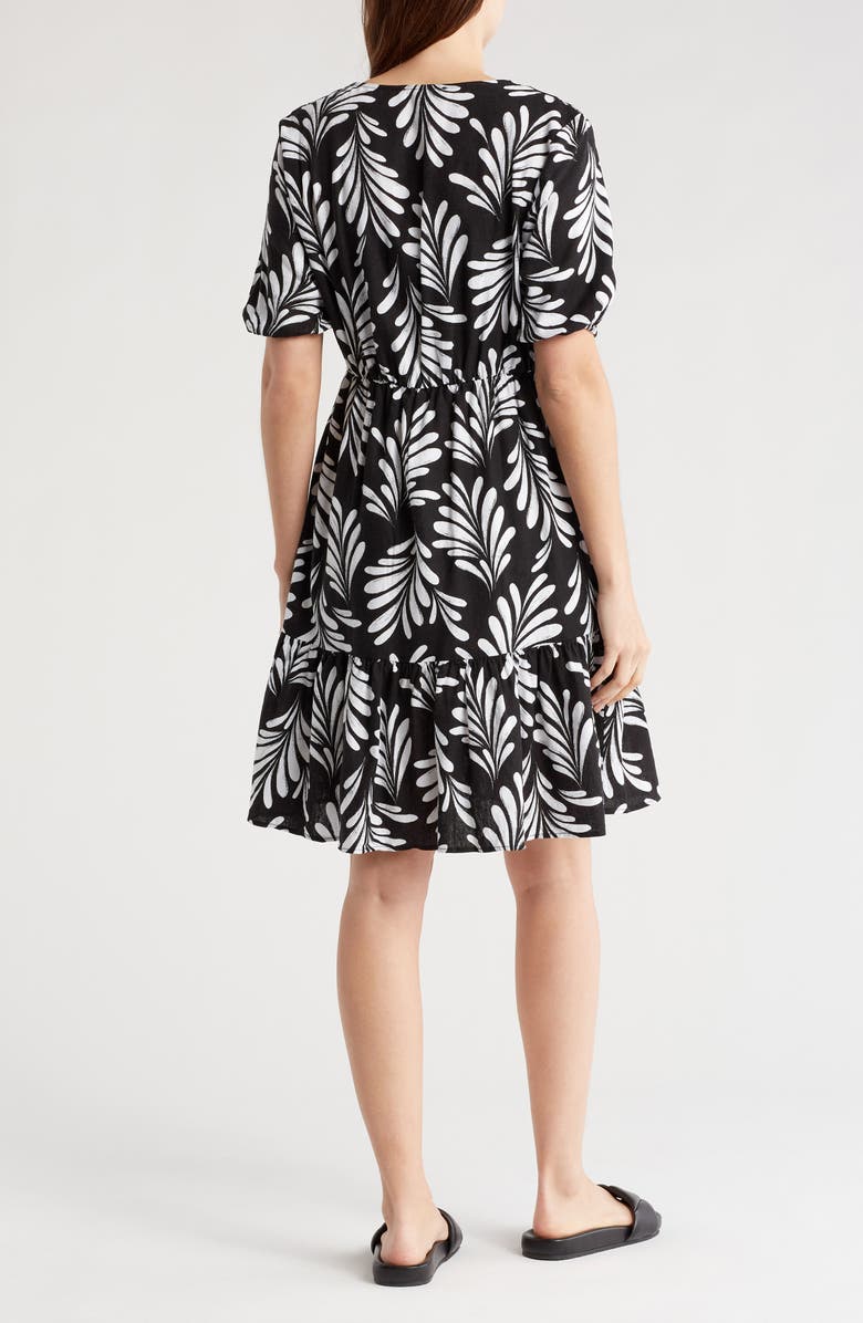 Ellen Tracy Tiered Linen Blend Dress, Alternate, color, 