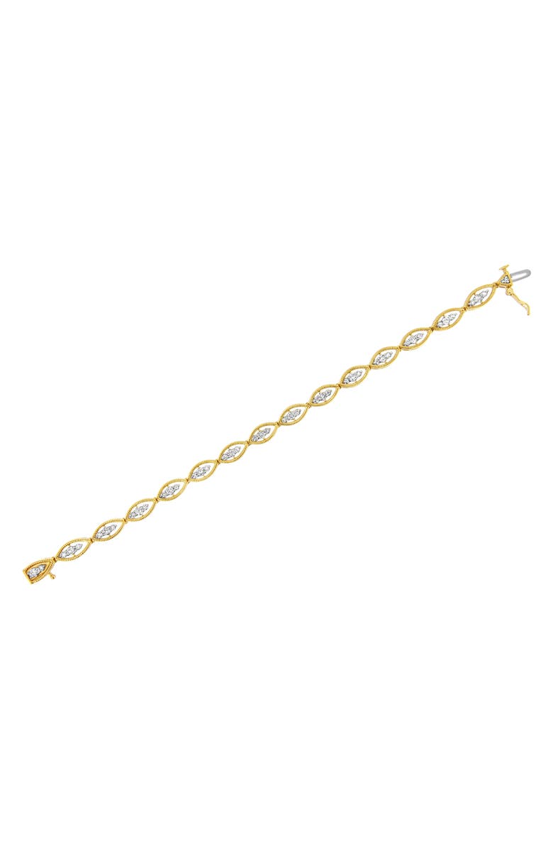 Haus of Brilliance 10K Yellow Gold Plated Silver 1 cttw Prong Set Diamond Link Bracelet, Alternate, color, Yellow