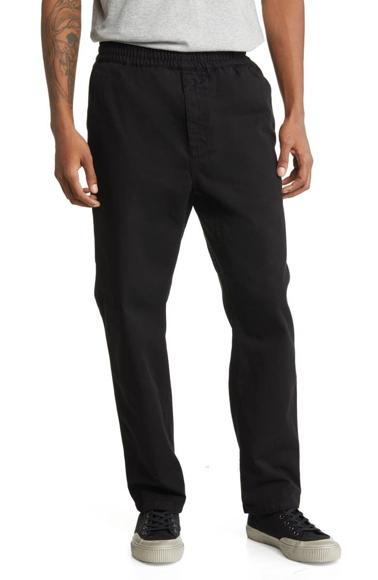 Carhartt Work In Progress Flint Straight Leg Twill Pants, Main, color, Black