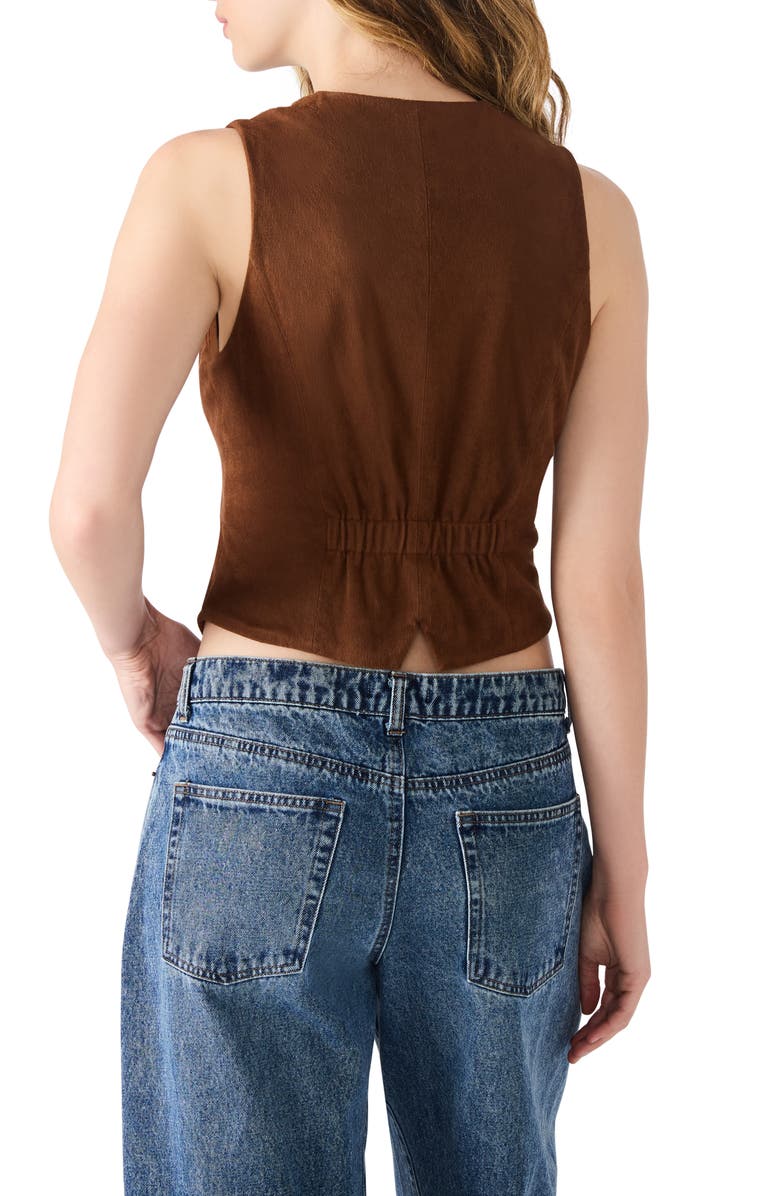 Steve Madden Barrett Faux Suede Vest, Alternate, color, Chicory Coffee