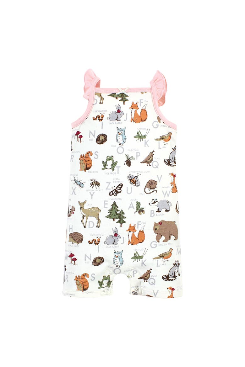 Organic Cotton Romper Twin Pack, Alternate, color, Woodland Alphabet