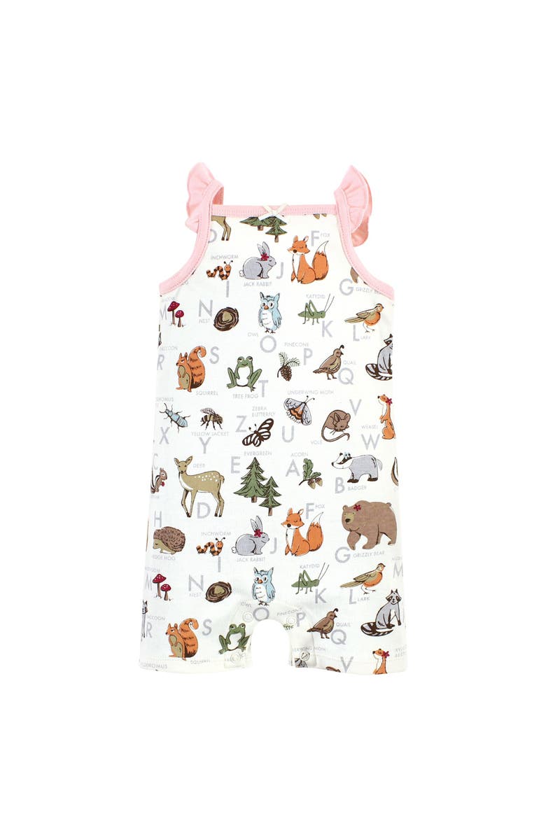Touched by Nature Organic Cotton Romper Twin Pack, Alternate, color, Woodland Alphabet