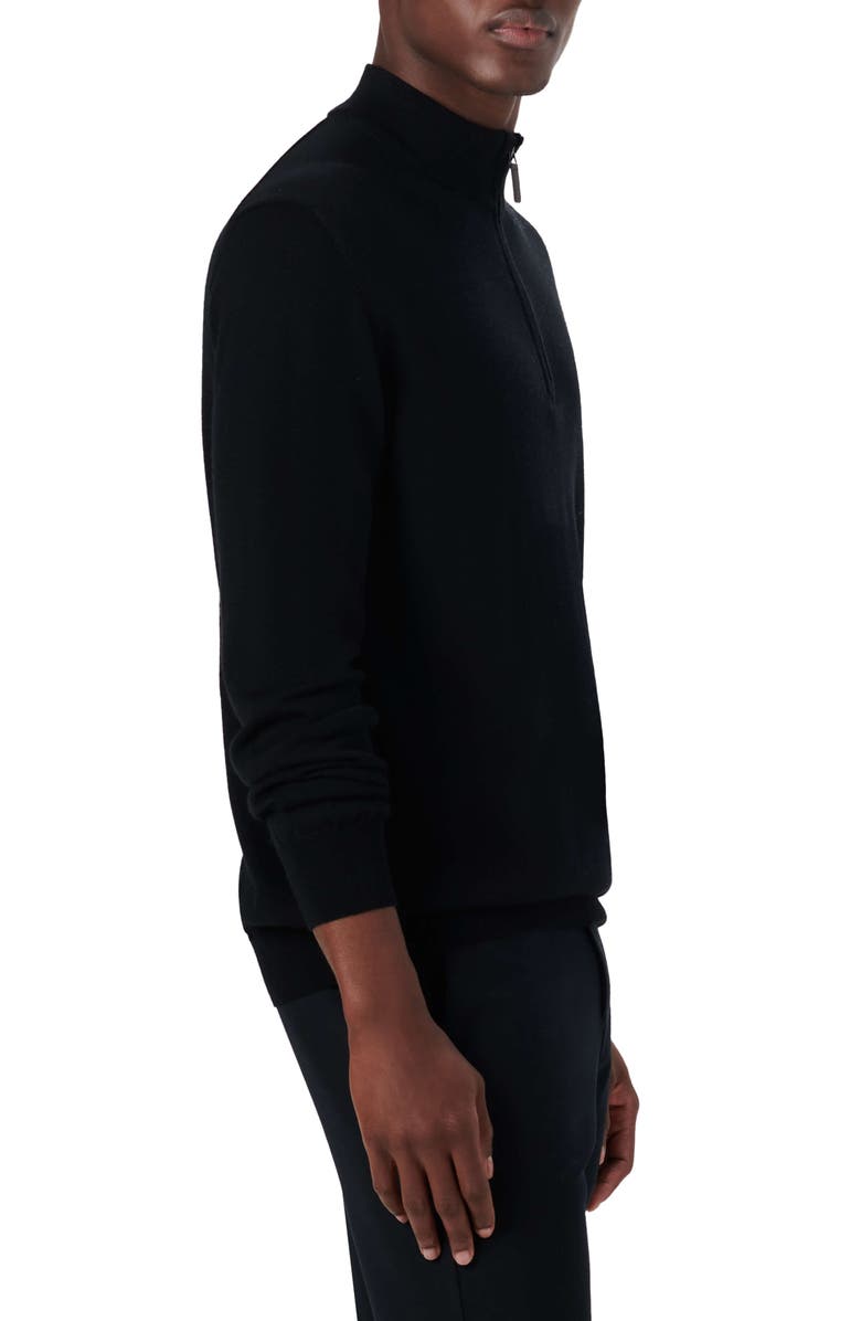 Bugatchi Water Repellent Merino Wool Quarter-Zip Pullover, Alternate, color,