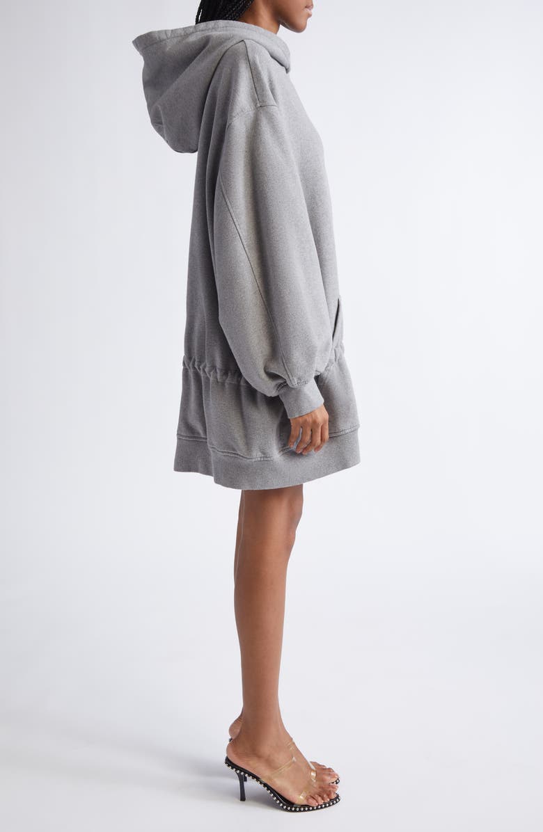 Alexander Wang Dropped Waist Hoodie Sweatshirt Dress, Alternate, color, Washed Black