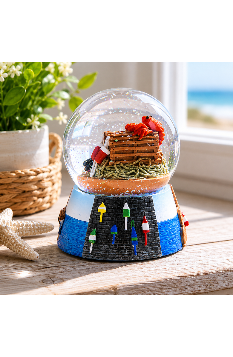 Beachcombers Lobster Pot Decorative Water Globe 3.5", Alternate, color, Blue