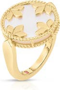 Roberto Coin Venetian Medallion Reversible Mother-of-Pearl/Diamond Ring