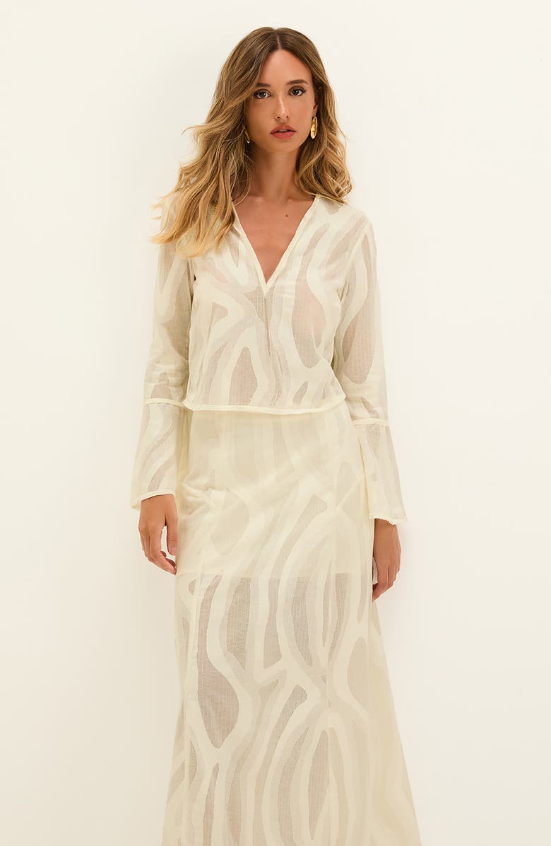 ViX Paula Hermanny Avila Maxi Skirt, Alternate, color, Ivory Multi