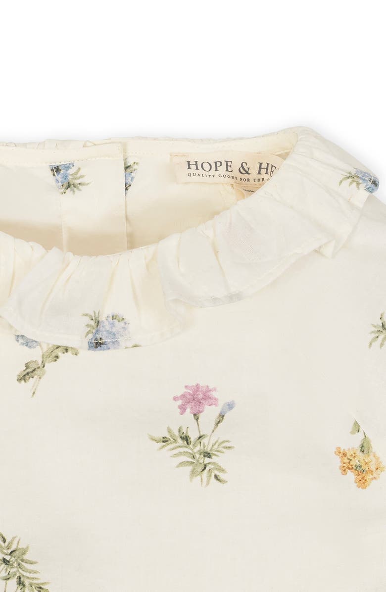 Hope & Henry Kids' Organic Long Sleeve Ruffle Collar Top, Alternate, color, Harvest Floral