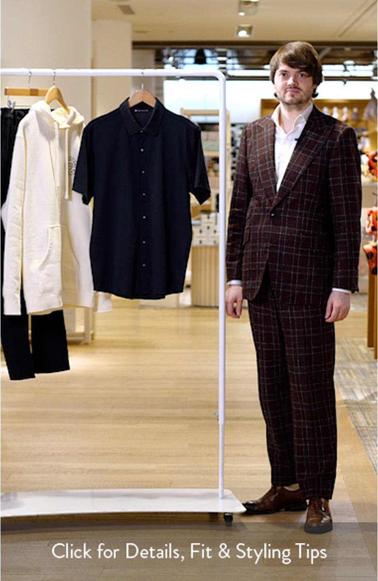 A Class Short Sleeve Knit Cotton Blend Button-Up Shirt, sales video thumbnail