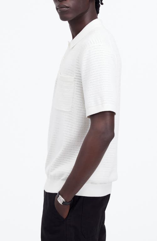 Madewell Pointelle Stitch Regular Fit Short Sleeve Sweater In Salt
