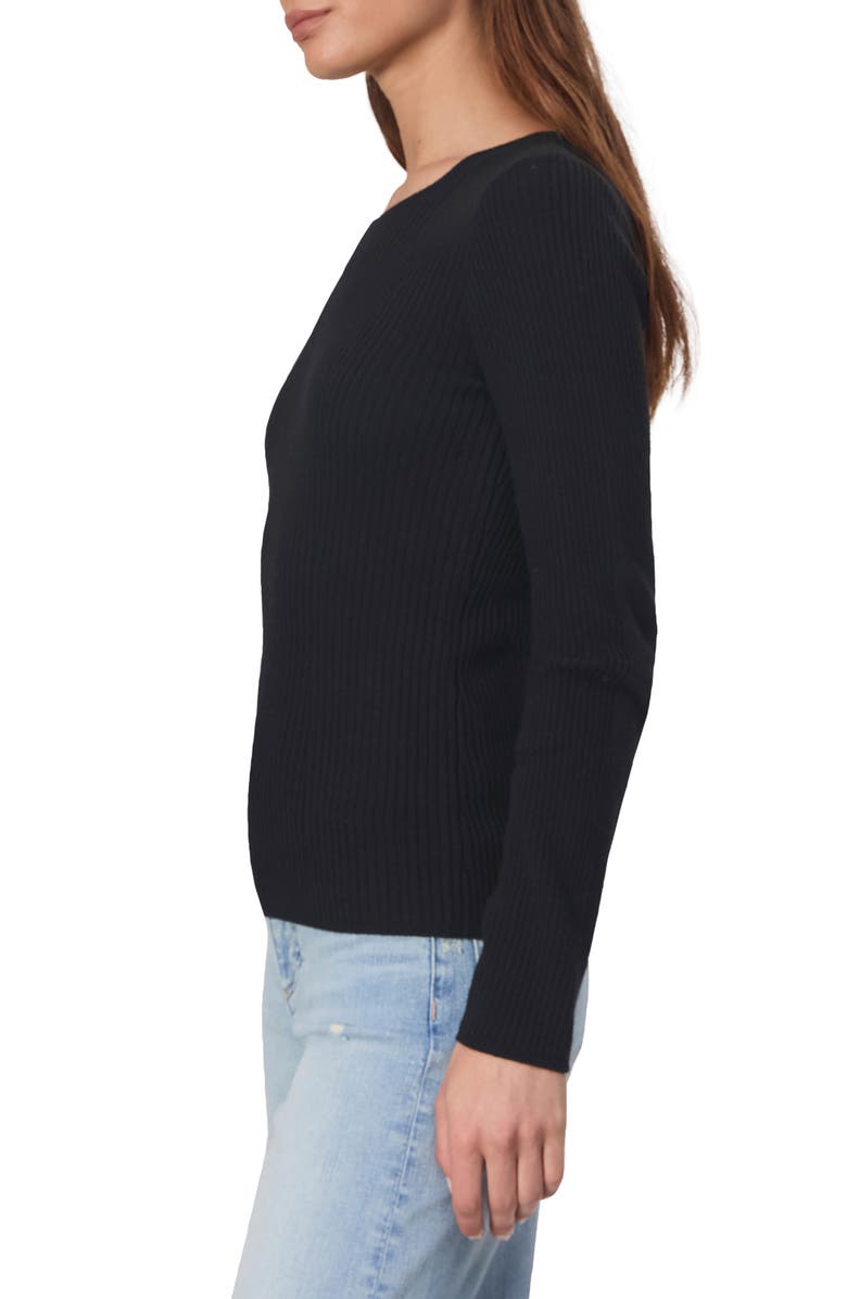 rag & bone Audrina Rib Sweater, Alternate, color, Black
