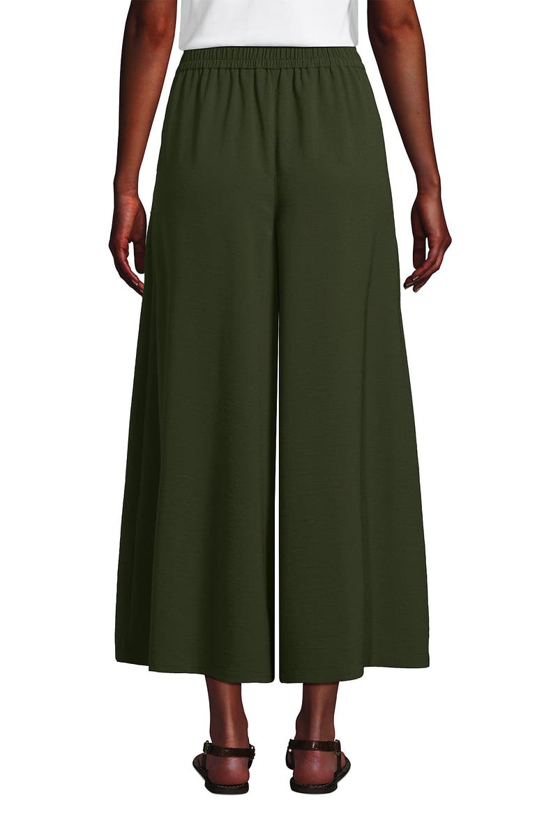 Creaseless High Rise Palazzo Crop Pants, Alternate, color, Dark Cilantro Green