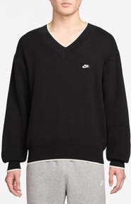 Nike Club Oversize Cotton V-Neck Sweater