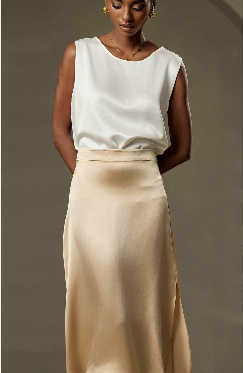 SILKSILKY 19Momme Silk Fashionable Lounge Wide Straps Tank Top, Alternate, color, 