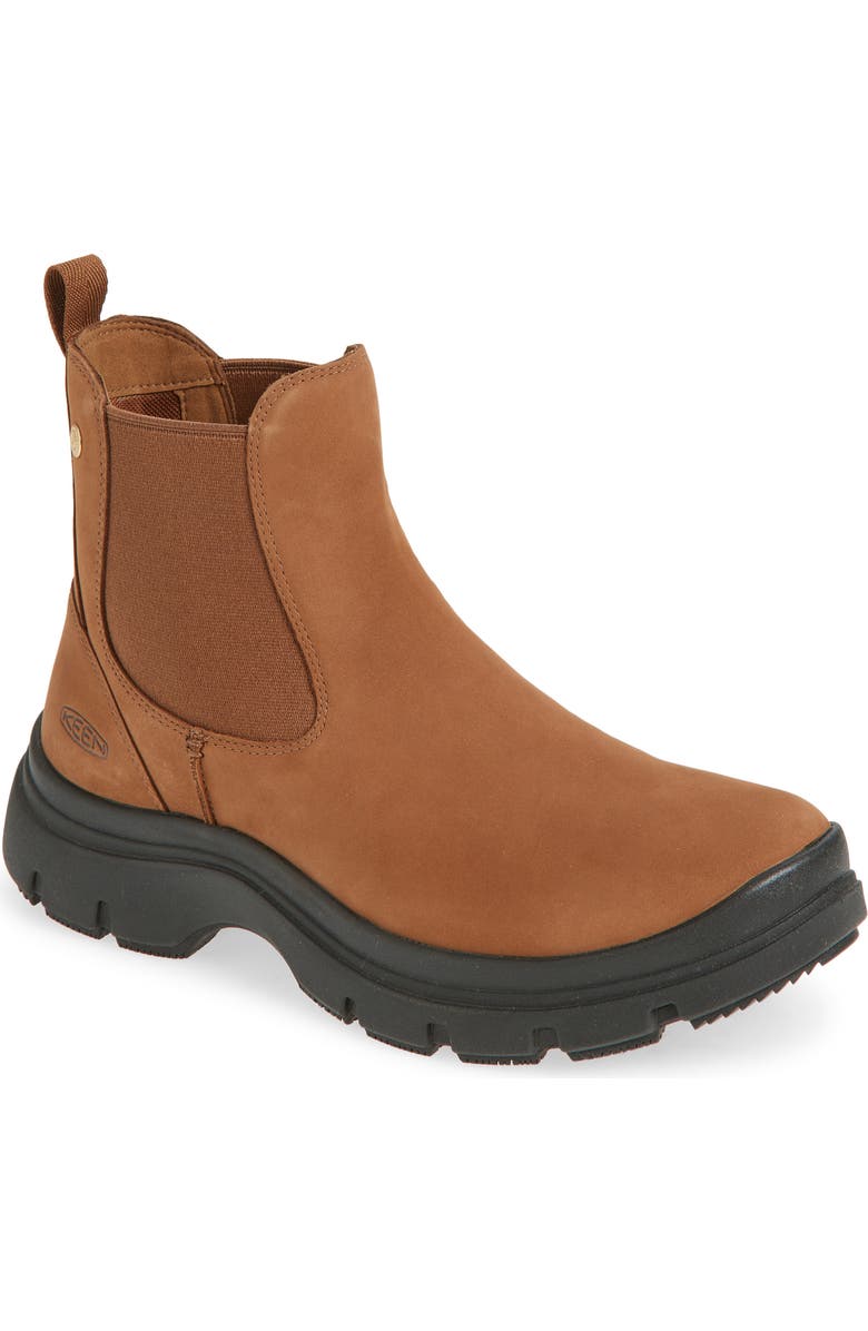KEEN Kosa Waterproof Leather Chelsea Boot, Main, color, Bison/ Black