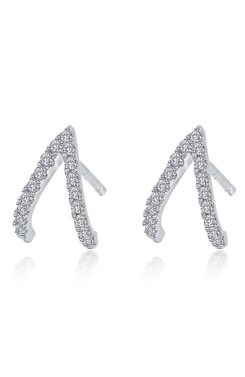 Pavé Simulated Diamond V Stud Earrings
