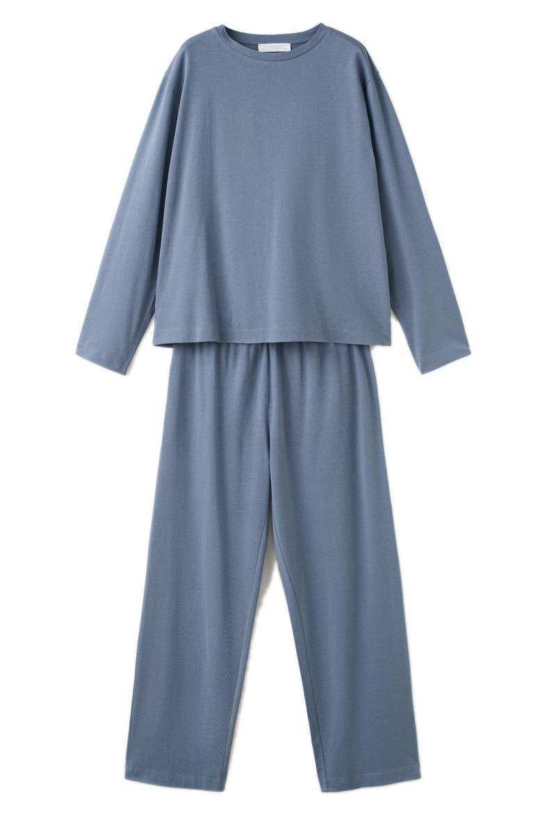 Plain Cotton Pajamas, Main, color, INK BLUE