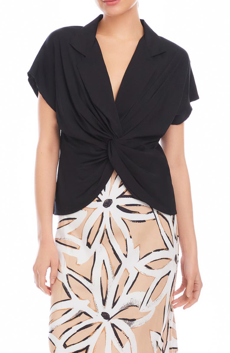 FIFTEEN TWENTY Lilian Twist Front Shirt, Main, color, Black