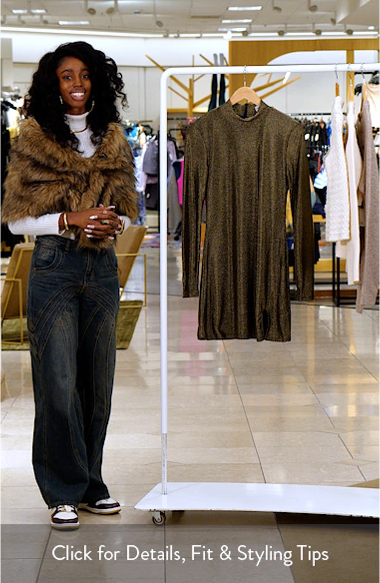 Taylor Metallic Long Sleeve Minidress, sales video thumbnail