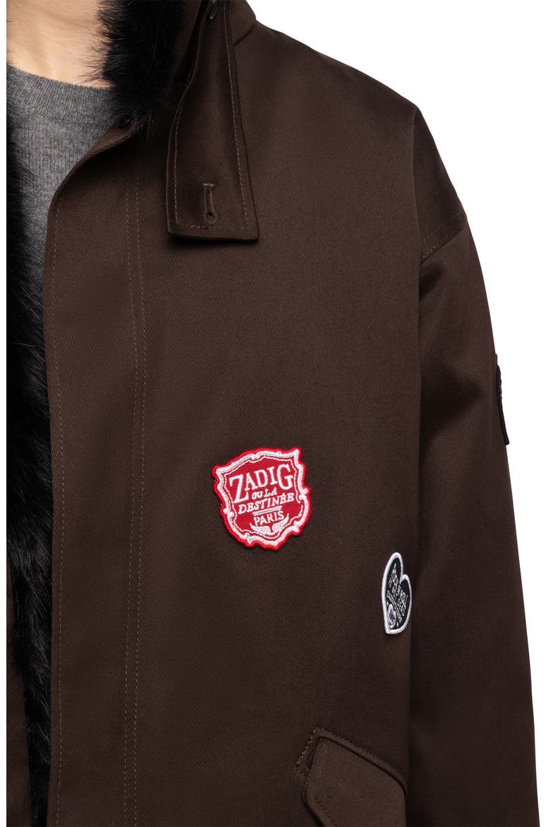 Kadris Cotton Jacket with Faux Fur Lining, Alternate, color, DARK CHOCOLATE