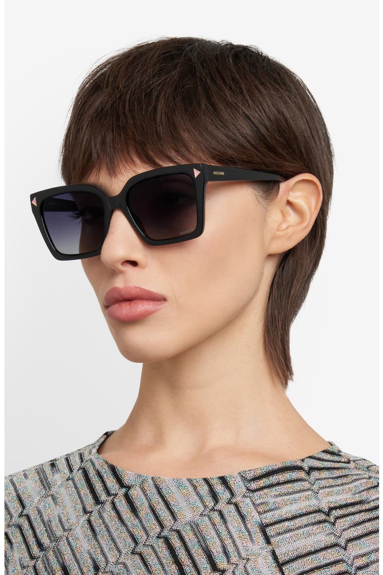 55mm Gradient Square Sunglasses, Alternate, color, BLACK/ DARK GREY