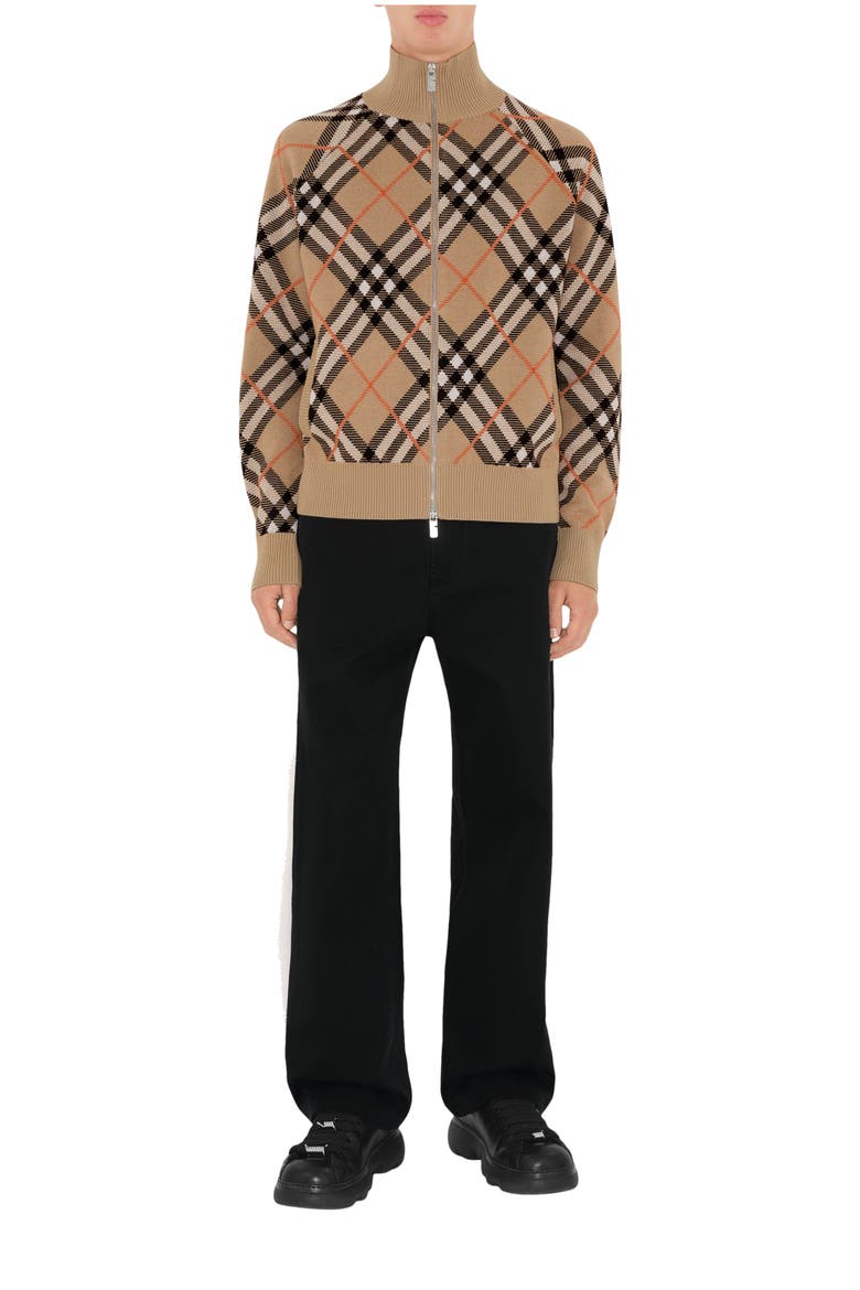 Check Wool Mohair Blend Jacket, Main, color, Sand beige