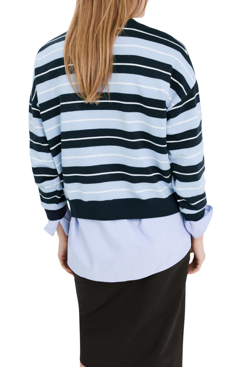 Mixed Stripe Crewneck Sweater, Alternate, color, DARK NAVY