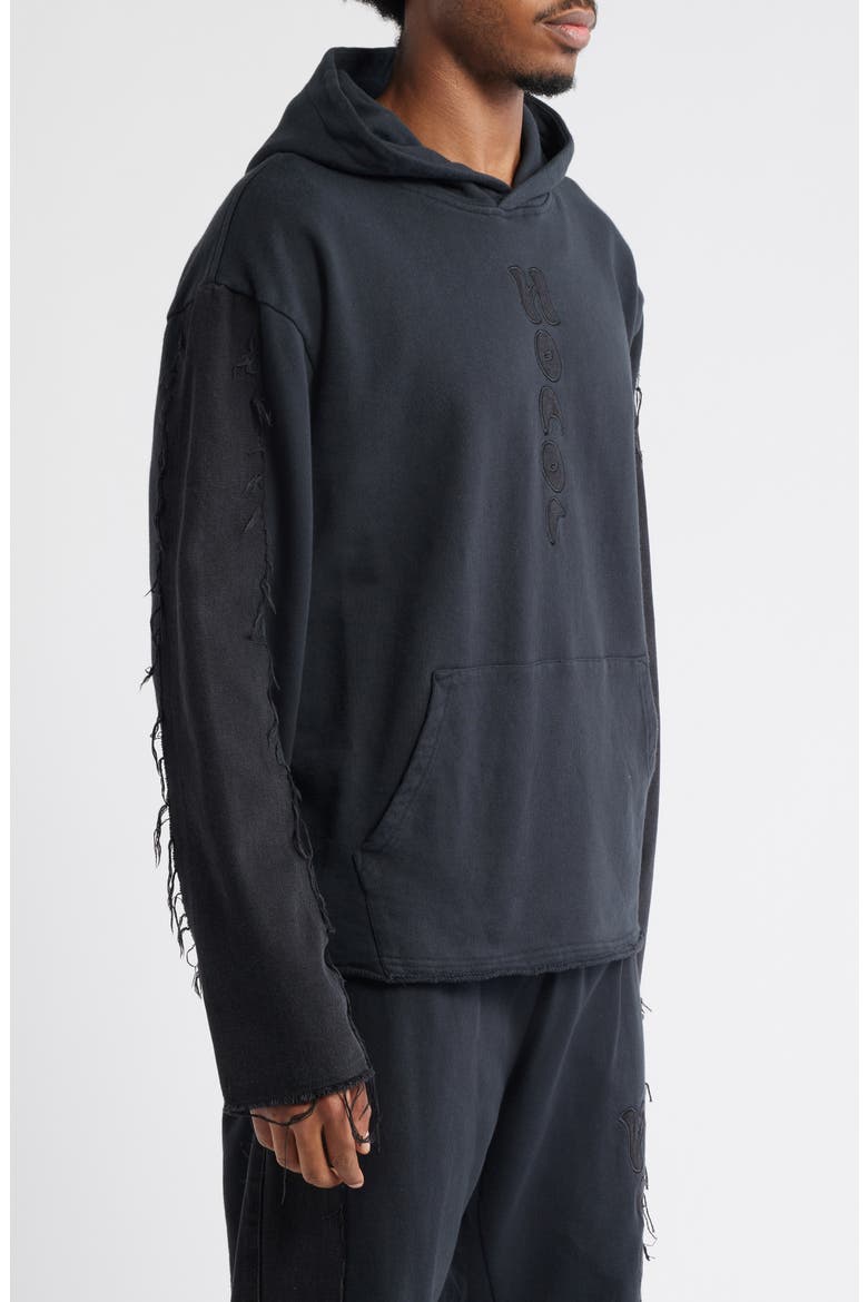 Hono Distressed Logo Hoodie, Alternate, color, BLACK